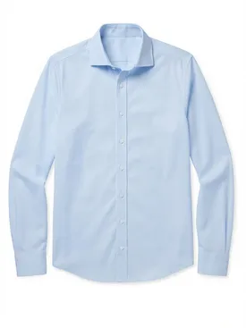 Schlichtes himmelblaues Popeline-Hemd