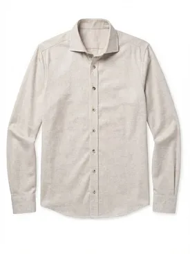 Schlichtes beige Flanellhemd