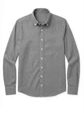Braunes Mini-kariertes Flanell Hemd