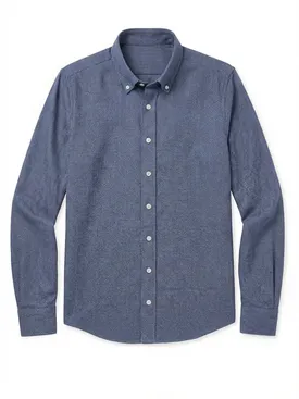 Blau Mini-kariertes Flanell Hemd