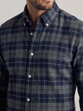 Tartan dickes Flanell hemd blau und Grau