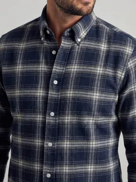 Blaues tartan dickes Flanell hemd