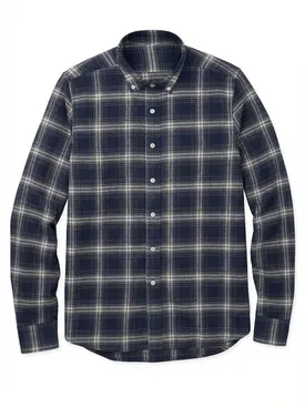 Blaues tartan dickes Flanell hemd