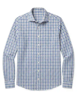 Oxfordhemd mit blauem Karomuster