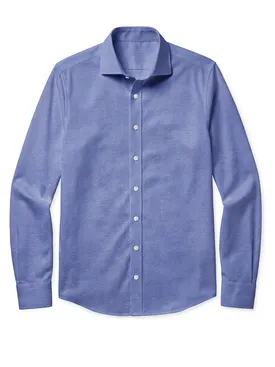Einfarbig blaues Oxfordhemd
